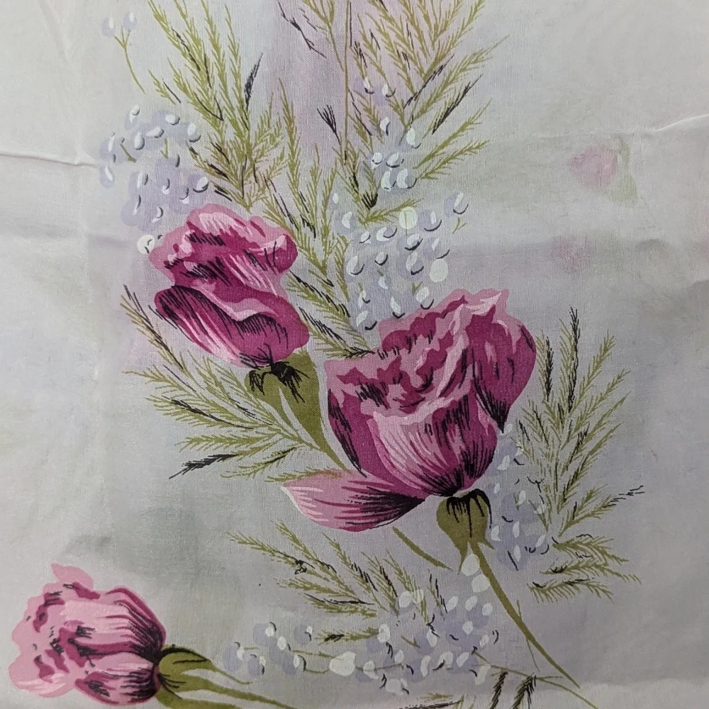 Vintage Silk Floral Sheer Scarf 30